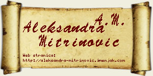 Aleksandra Mitrinović vizit kartica